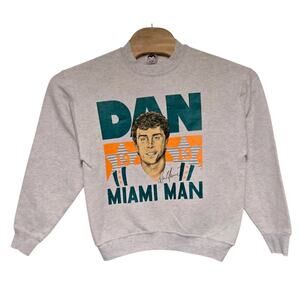 Vintage Dan Marino Miami Dolphins Sweatshirt Men's Medium Gray 1990s Made In USA